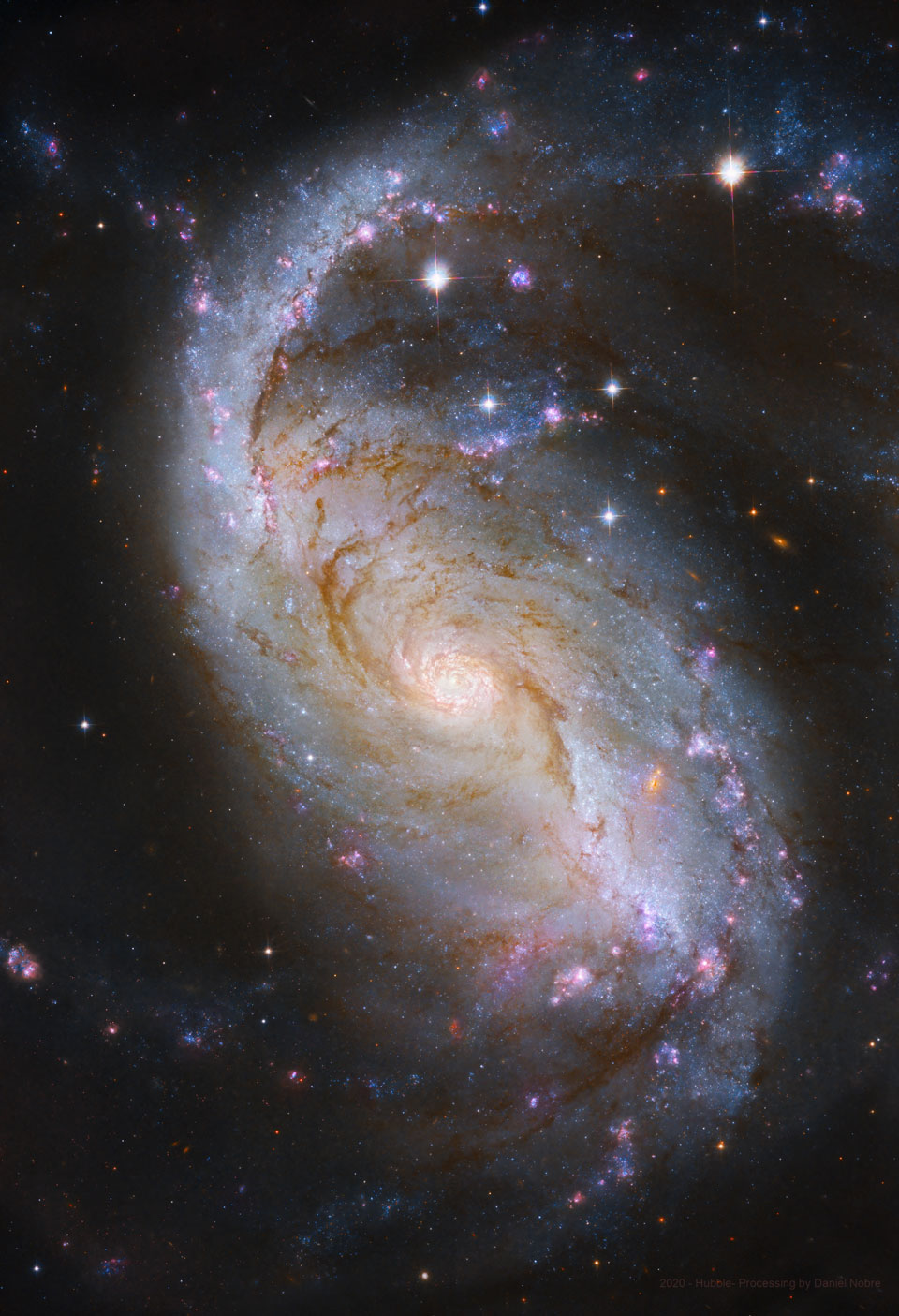 NGC 1672: Barred Spiral Galaxy from Hubble