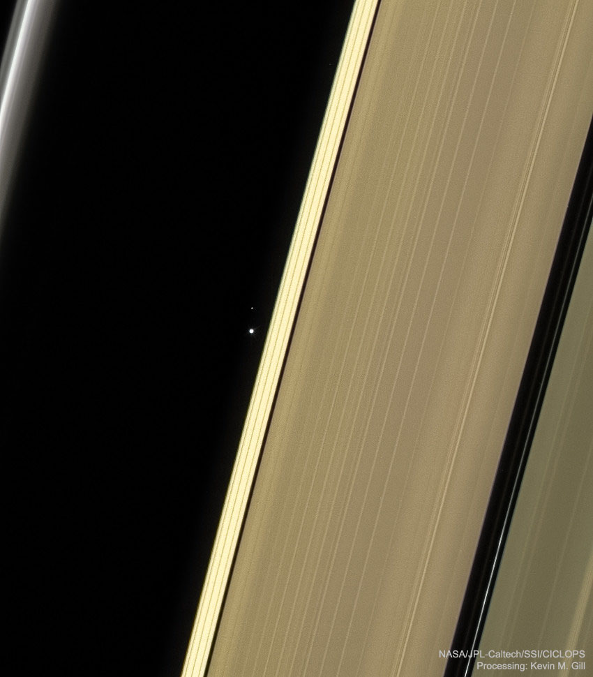 Earth and Moon through Saturn's Rings