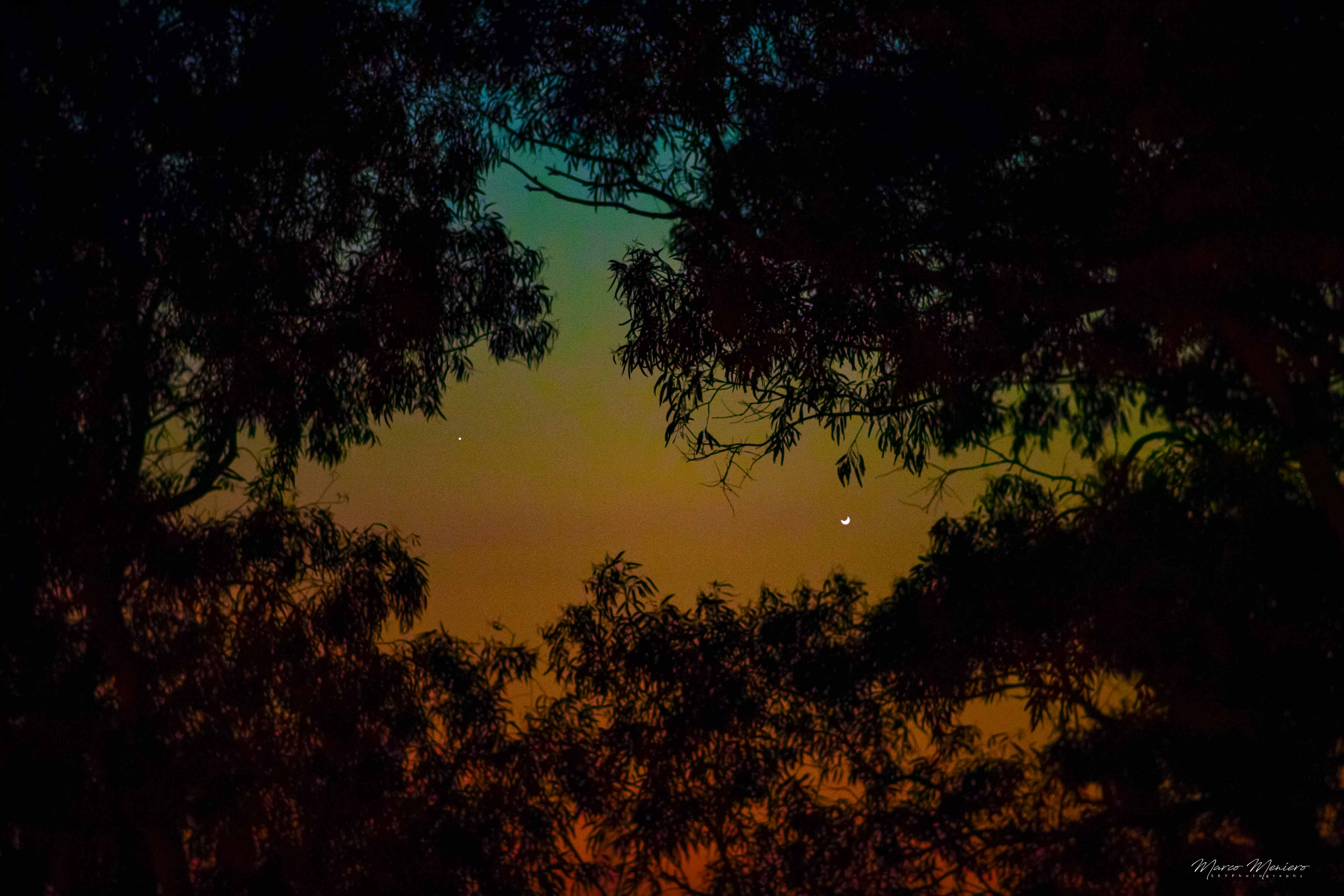 Mercury Meets Crescent Venus