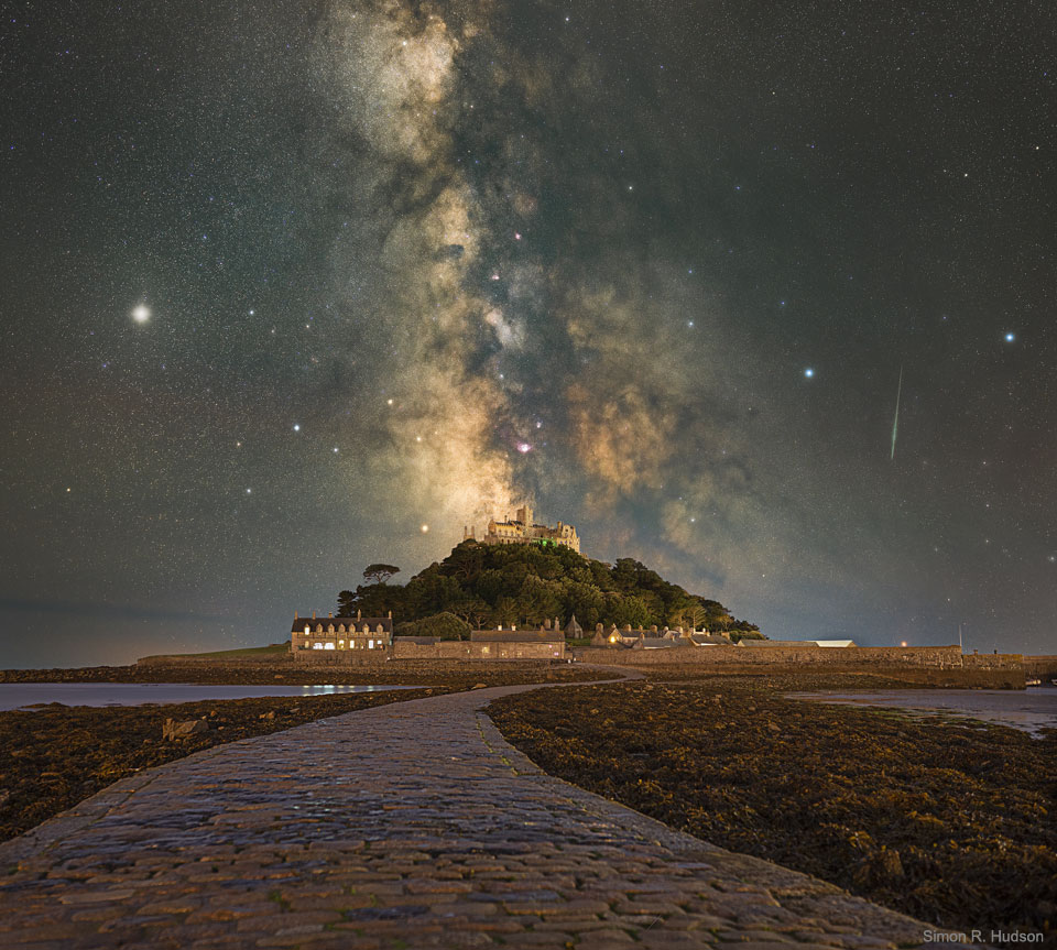 The Milky Way over St Michael's Mount