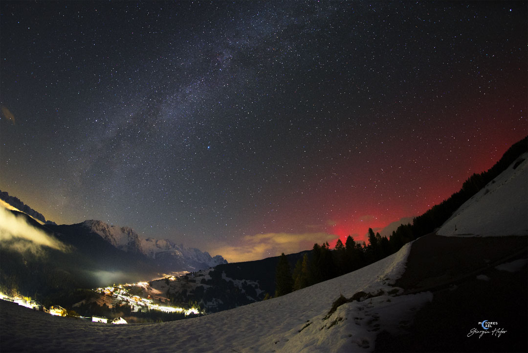 Red Aurora over Italy