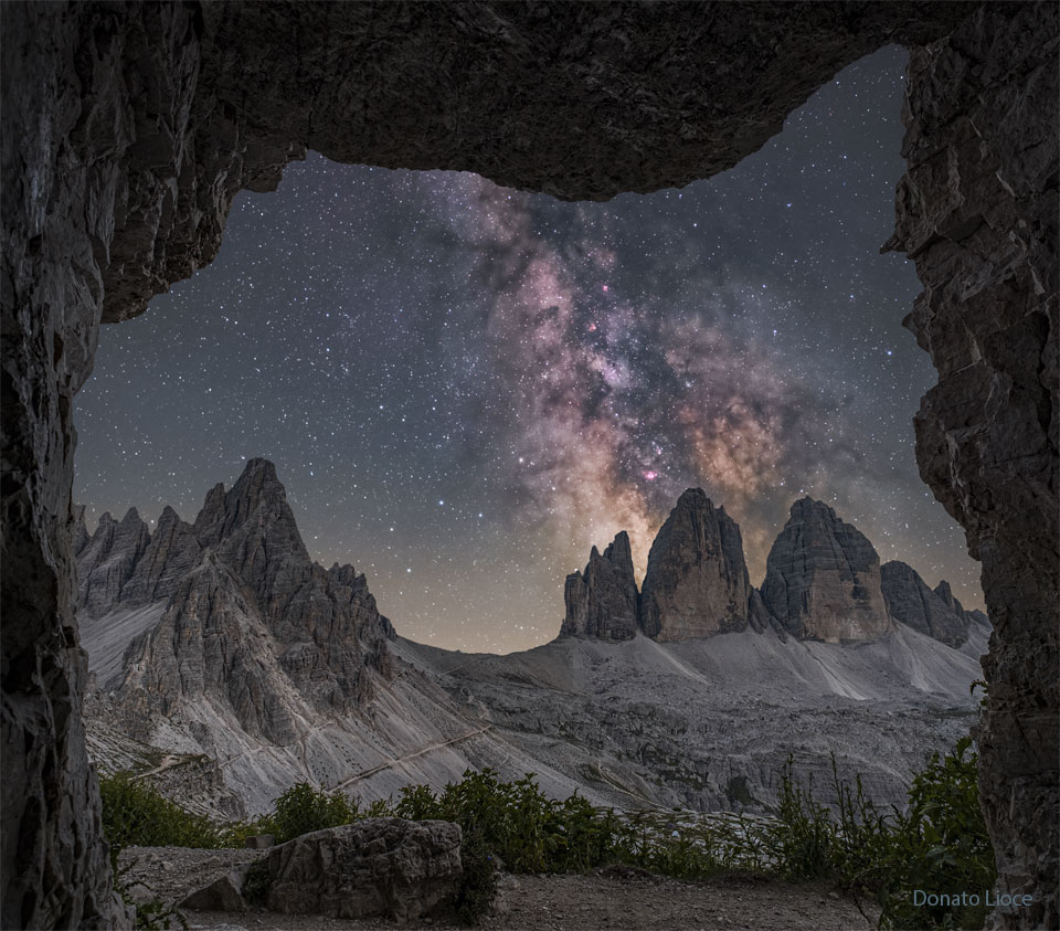 Milky Way Behind Three Merlons