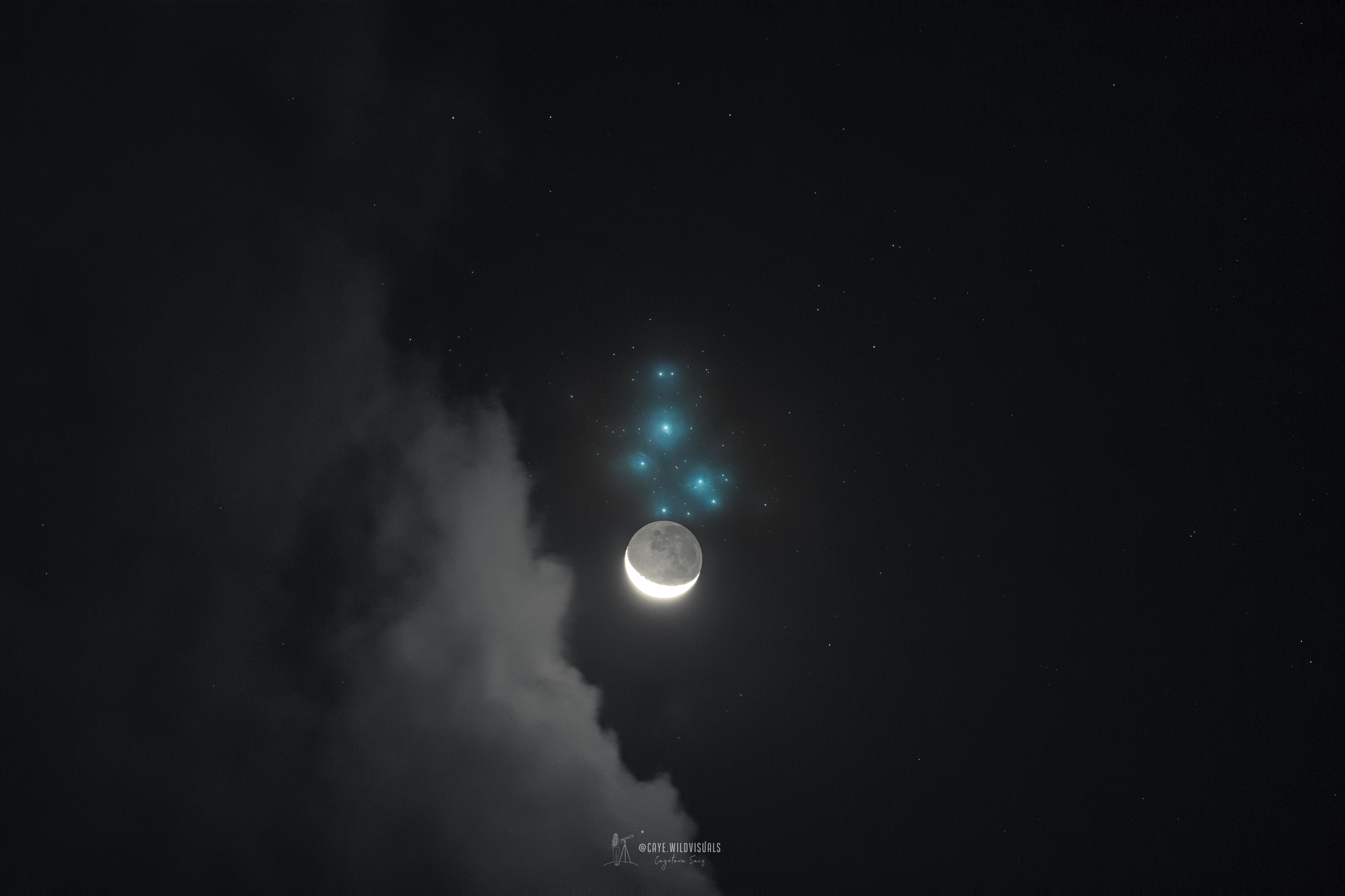 Moon Visits Sister Stars