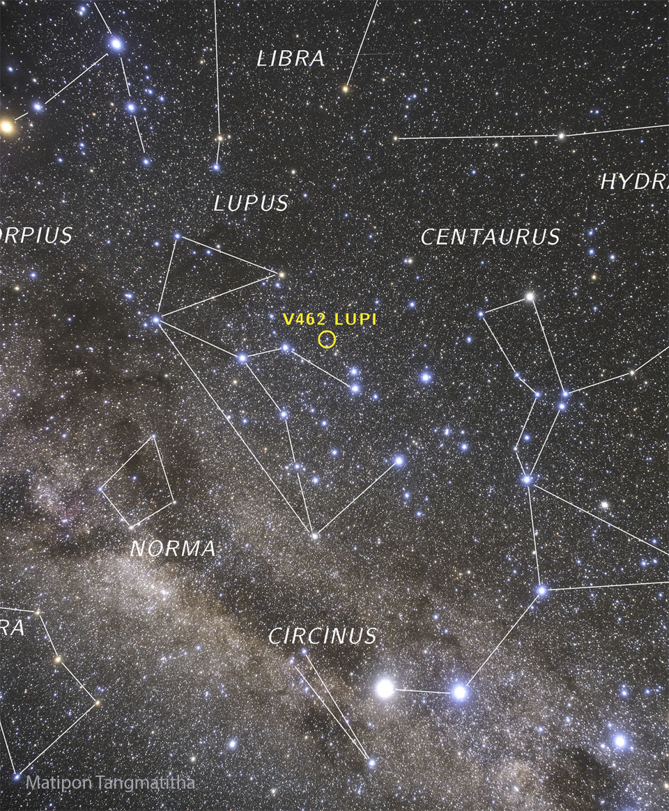 Nova V462 Lupi Now Visible