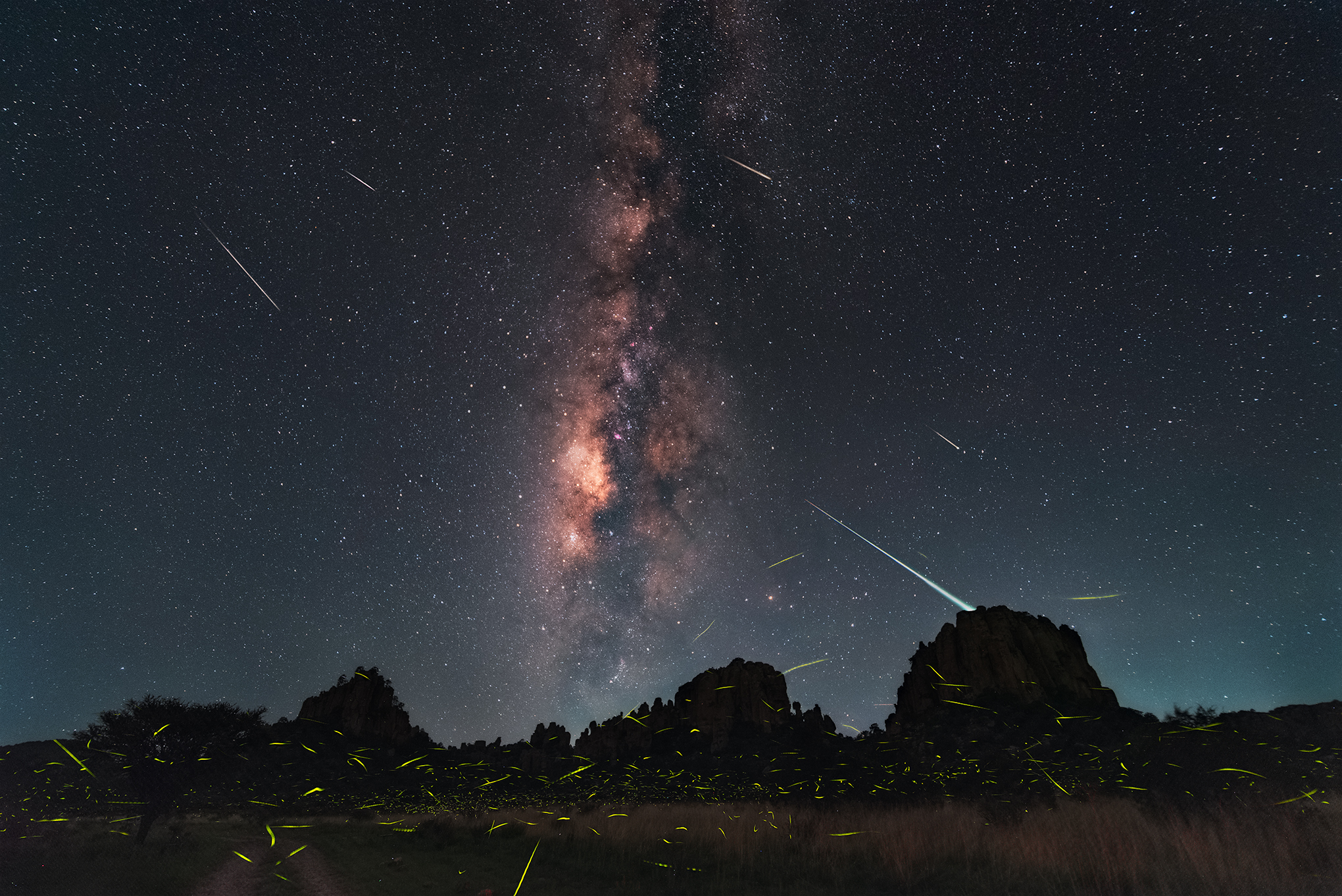 Fireflies, Meteors, and Milky Way