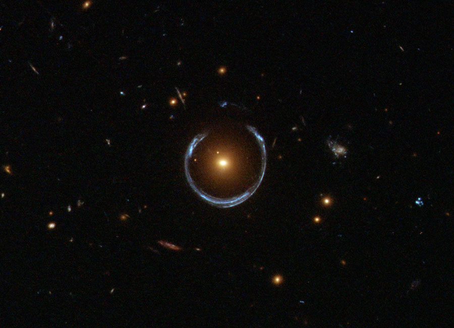 A Horseshoe Einstein Ring from Hubble