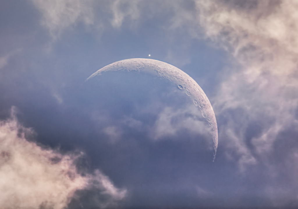 Daytime Moon Meets Evening Star