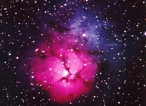 The Trifid Nebula in Red, White and Blue