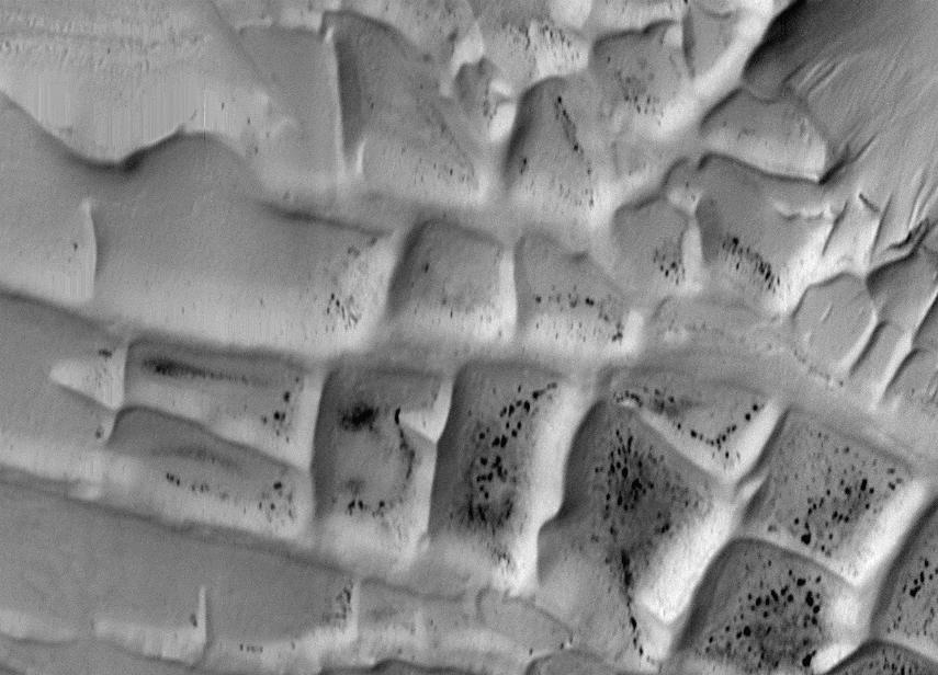 Mars: Ridges Near The South Pole