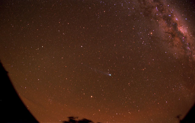 Comet Hyakutake and the Milky Way