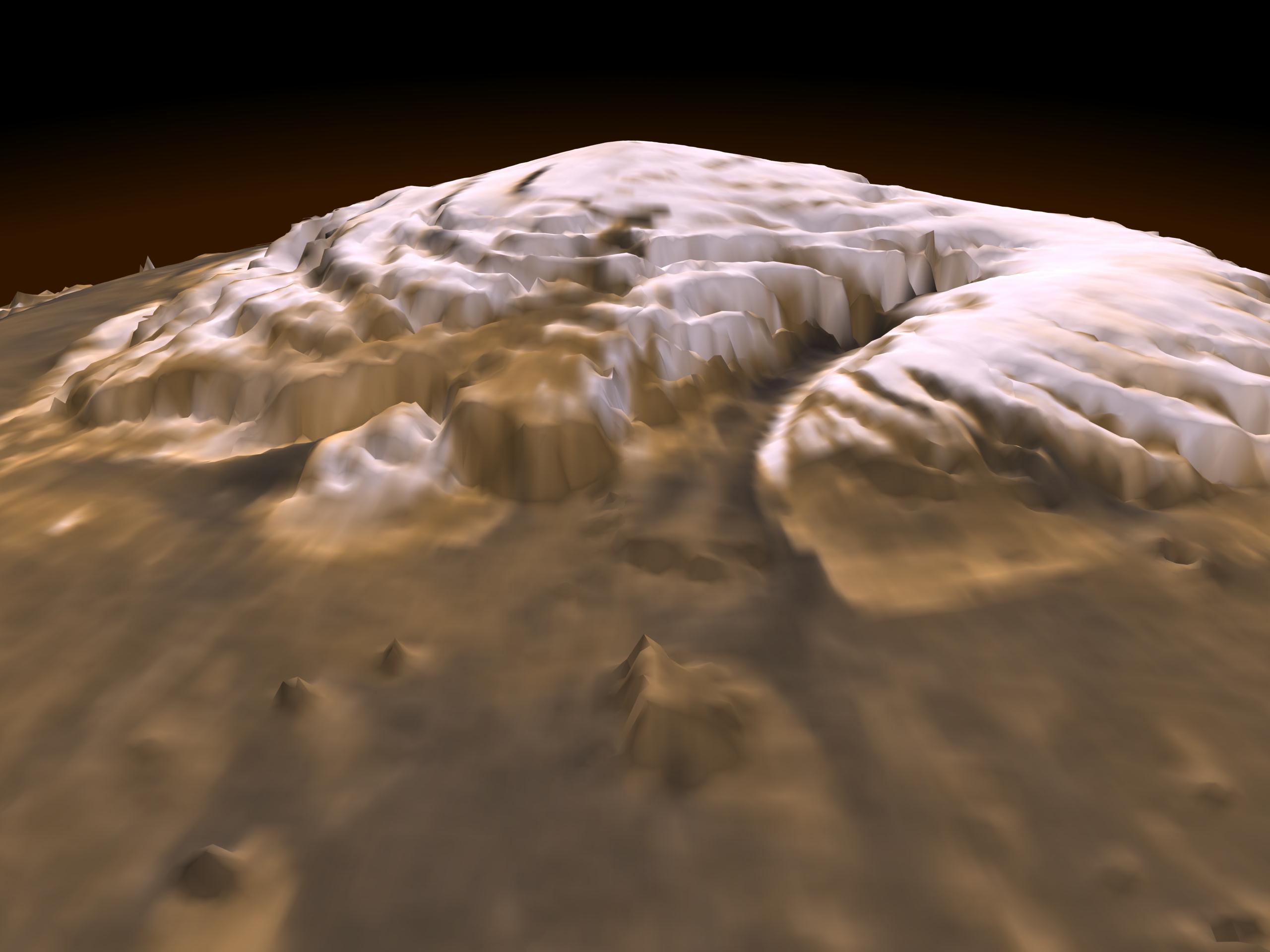 3-D Mars' North Pole