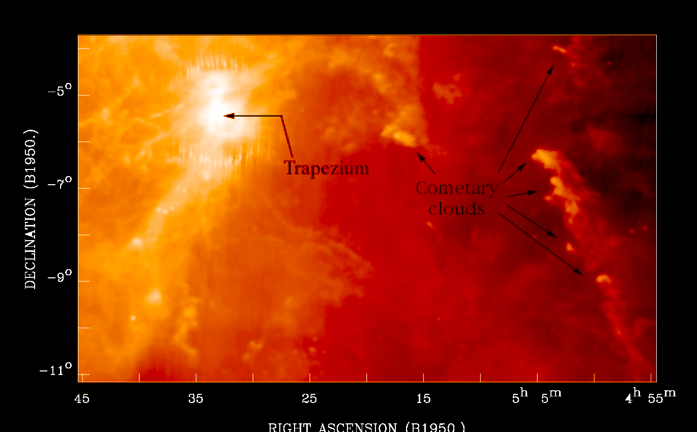 Cometary Globules In Orion