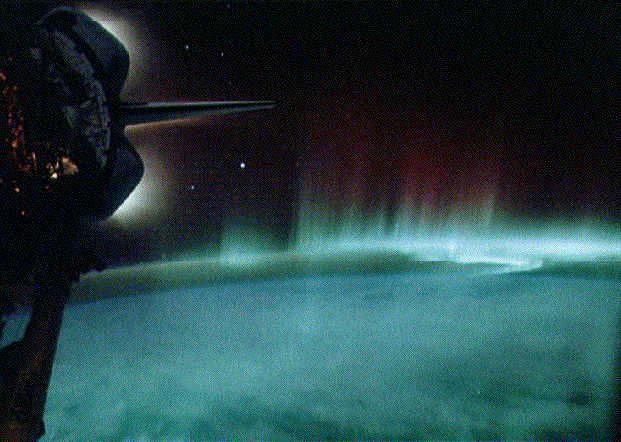 Southern Lights and Shuttle Glow