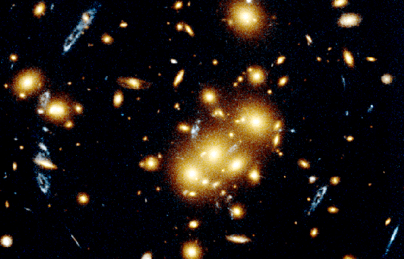 Giant Cluster Bends, Breaks Galaxy Images
Credit: