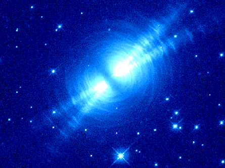 Searchlight Beams from the Egg Nebula