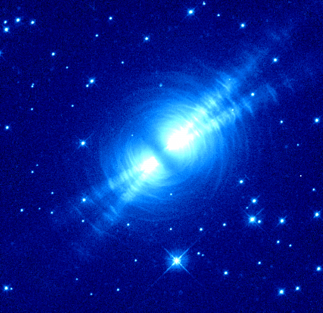 Searchlight Beams from the Egg Nebula