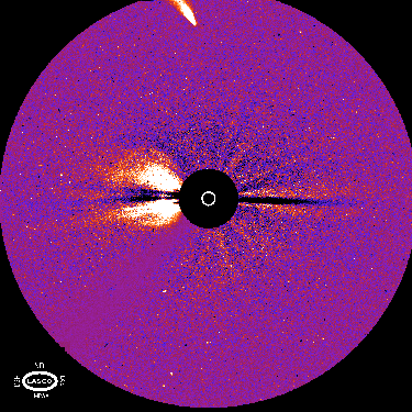 Comet Hyakutake and a Solar Flare