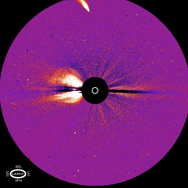 Comet Hyakutake and a Solar Flare