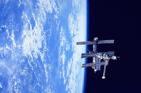 Space Station Mir Over Earth