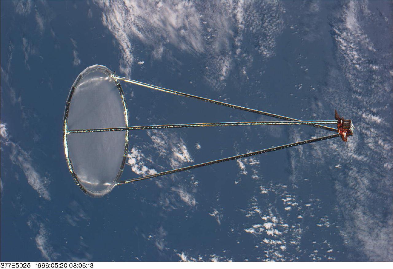 The Shuttle Launches an Inflatable Antenna